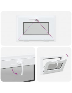 Finestra Seminterrato RISOR 60x40 cm Tilt 3 Vetri Bianco 2