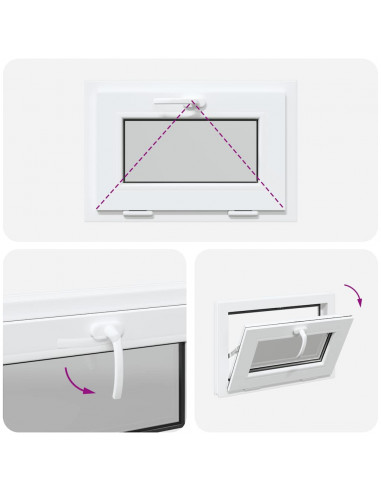 Finestra Seminterrato RISOR 60x40 cm Tilt 3 Vetri Bianco