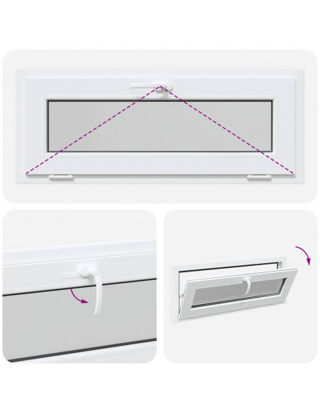 Finestra Seminterrato RISOR 110x40 cm Tilt 3 Vetri Bianco