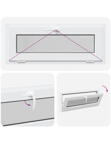 Finestra Seminterrato RISOR 100x40 cm Tilt 3 Vetri Bianco