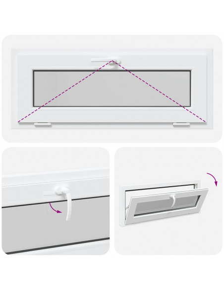 Finestra Seminterrato RISOR 100x40 cm Tilt 3 Vetri Bianco
