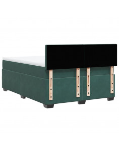 Giroletto a Molle con Materasso Verde Scuro 160x200 cm Velluto 2