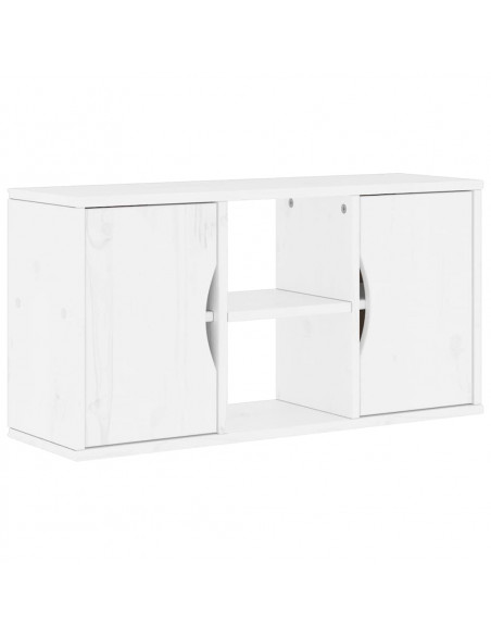 Mobile TV 5 pz con Contenitore ODDA Bianco in Legno di Pino