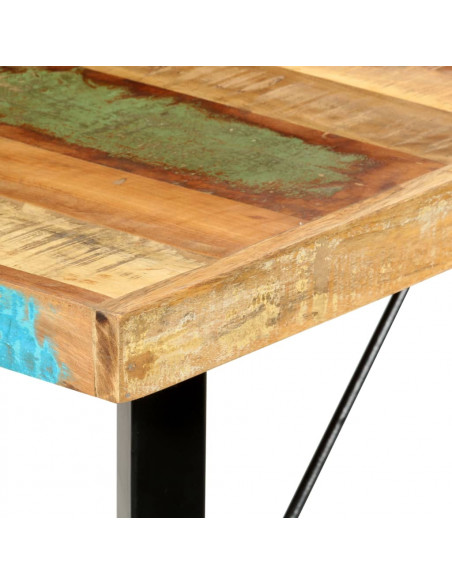 Set da Bar 7 pz in Legno Massello di Recupero e Vera Pelle