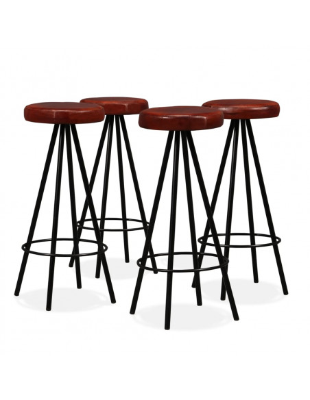 Set per Bar 9 pz in Legno Massello di Recupero e Vera Pelle