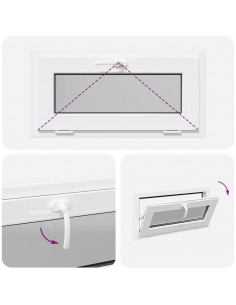 Finestra Seminterrato RISOR 80x40 cm Tilt 3 Vetri Bianco 2