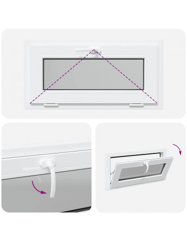 Finestra Seminterrato RISOR 80x40 cm Tilt 3 Vetri Bianco