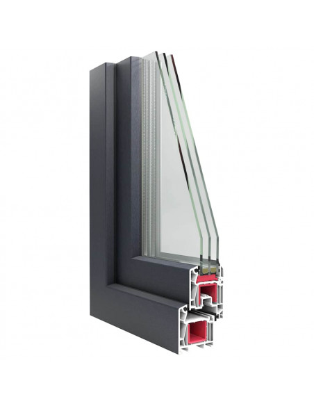 Finestra Seminterrato RISOR 80x40 cm Tilt 3 Vetri Antracite
