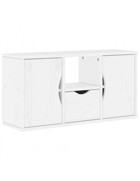 Mobile TV 4 pz con Contenitore ODDA Bianco in Legno di Pino