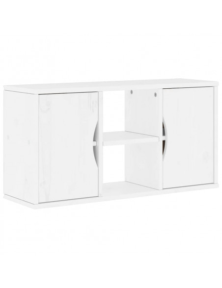 Mobile TV 4 pz con Contenitore ODDA Bianco in Legno di Pino