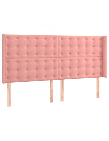 Giroletto a Molle con Materasso Rosa 160x200 cm in Velluto