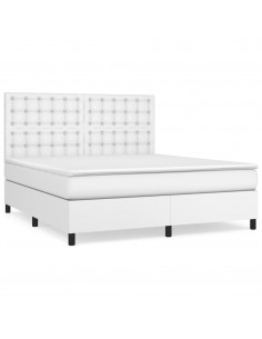 Giroletto a Molle con Materasso Bianco 160x200 cm in Similpelle