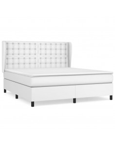 Giroletto a Molle con Materasso Bianco 160x200 cm in Similpelle