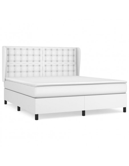 Giroletto a Molle con Materasso Bianco 160x200 cm in Similpelle