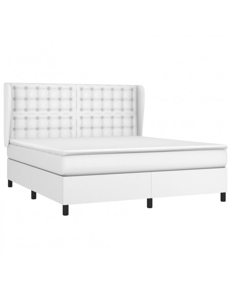 Giroletto a Molle con Materasso Bianco 160x200 cm in Similpelle