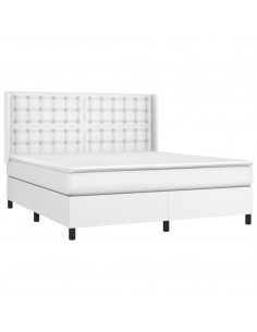 Giroletto a Molle con Materasso Bianco 160x200 cm in Similpelle 2