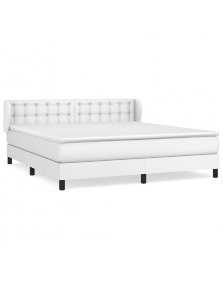 Giroletto a Molle con Materasso Bianco 160x200 cm in Similpelle