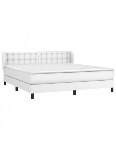 Giroletto a Molle con Materasso Bianco 160x200 cm in Similpelle