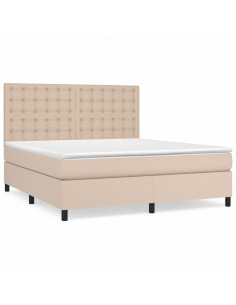 Giroletto a Molle con Materasso Cappuccino 160x200cm Similpelle