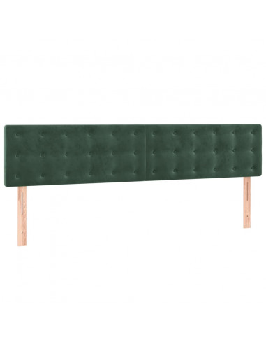 Giroletto a Molle con Materasso Verde Scuro 160x200 cm Velluto