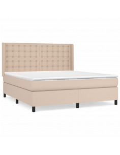 Giroletto a Molle con Materasso Cappuccino 160x200cm Similpelle