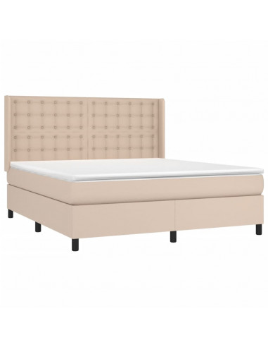 Giroletto a Molle con Materasso Cappuccino 160x200cm Similpelle