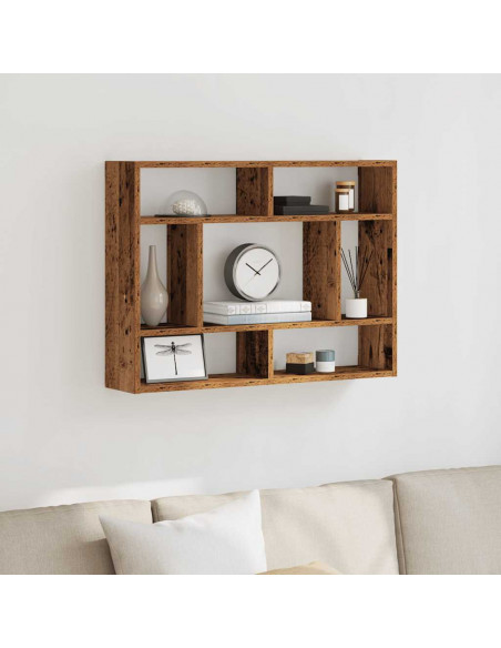 Mensola a Muro Legno Antico 75x16x55 cm in Legno Multistrato