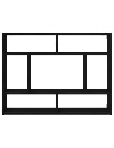 Mensola a Muro Rovere Nero 75x16x55 cm in Legno Multistrato