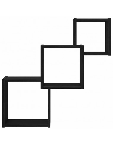 Mensole a Cubo Parete Rovere Nero 68x15x68 cm Legno Multistrato