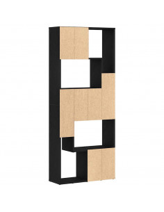 Libreria Rovere Nero 67x24x161 cm in Legno Multistrato 2