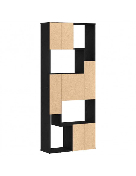 Libreria Rovere Nero 67x24x161 cm in Legno Multistrato
