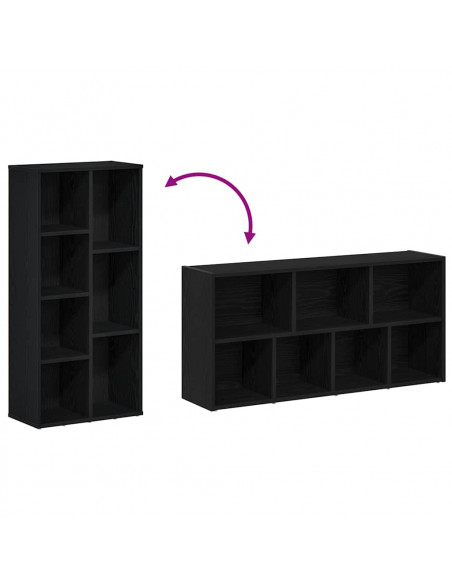 Libreria Rovere Nero 50x25x104 cm in Legno Multistrato