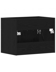 Mobile Lavabo da Bagno Rovere Nero 60x38,5x46 cm in Truciolato 2