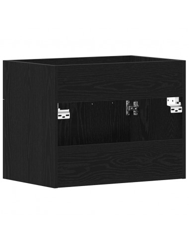 Mobile Lavabo da Bagno Rovere Nero 60x38,5x46 cm in Truciolato