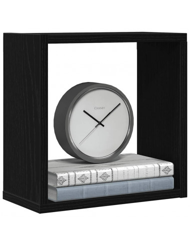 Mensole Parete a Cubo 6 pz Rovere Nero 30x15x30 cm Truciolato