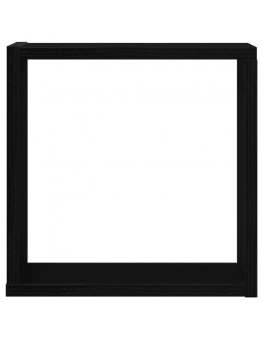 Mensole Parete Cubo 4 pz Rovere Nero 30x15x30 cm Truciolato