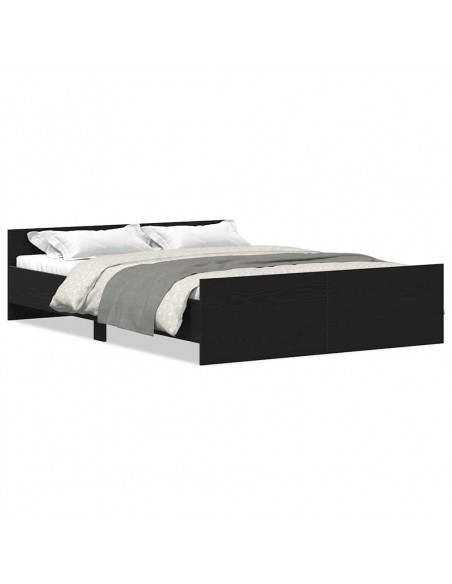 Giroletto senza Materasso Rovere Nero 140x200 cm Truciolato