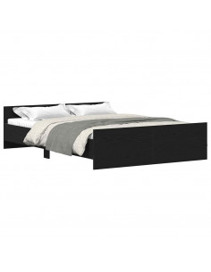 Giroletto senza Materasso Rovere Nero 140x200 cm Truciolato 2