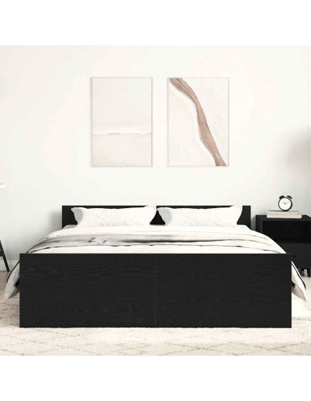 Giroletto senza Materasso Rovere Nero 140x200 cm Truciolato