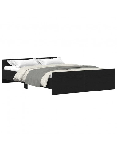 Giroletto senza Materasso Rovere Nero 140x190 cm Truciolato