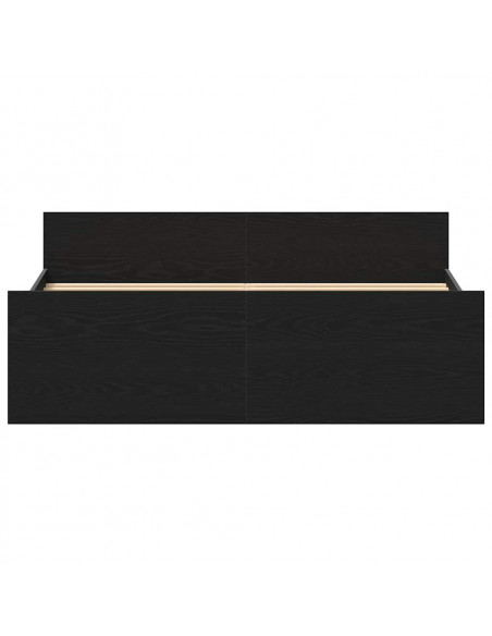 Giroletto senza Materasso Rovere Nero 140x190 cm Truciolato