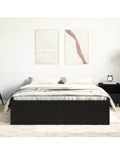 Giroletto senza Materasso Rovere Nero 140x190 cm Truciolato 2