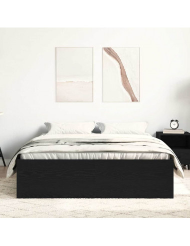 Giroletto senza Materasso Rovere Nero 140x190 cm Truciolato