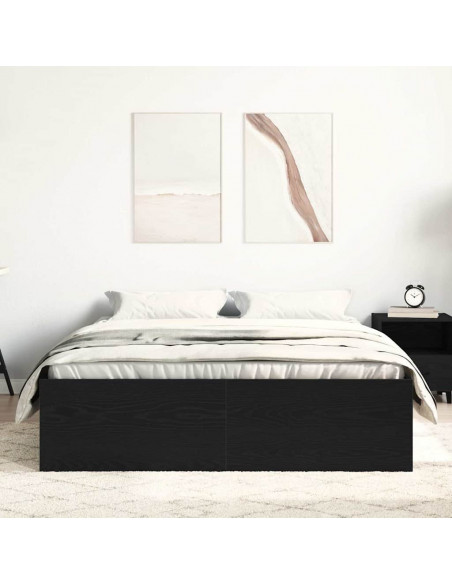Giroletto senza Materasso Rovere Nero 140x190 cm Truciolato