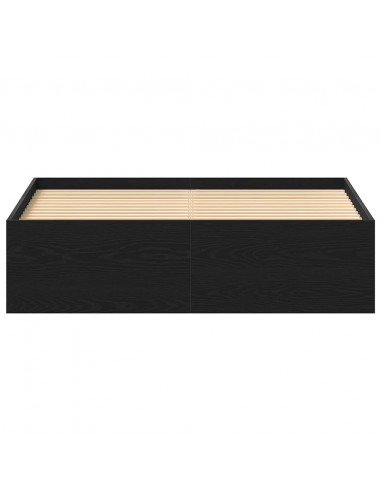 Giroletto senza Materasso Rovere Nero 140x190 cm Truciolato