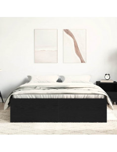 Giroletto senza Materasso Rovere Nero 140x200 cm Truciolato 2