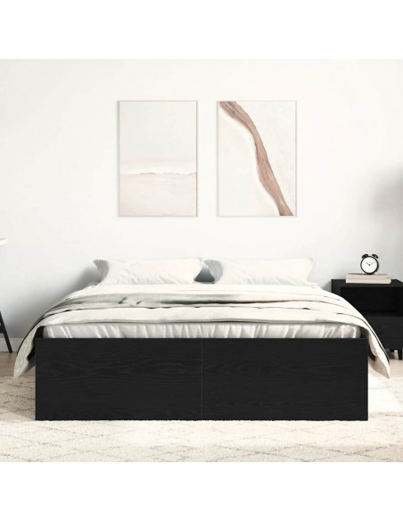 Giroletto senza Materasso Rovere Nero 140x200 cm Truciolato
