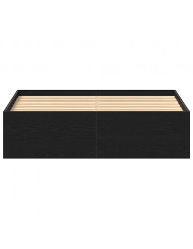 Giroletto senza Materasso Rovere Nero 140x200 cm Truciolato