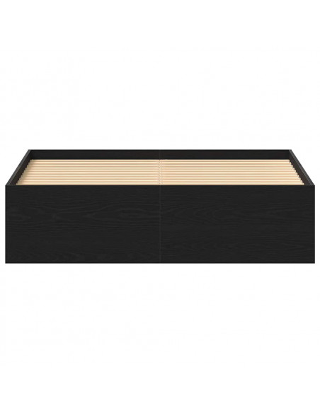 Giroletto senza Materasso Rovere Nero 140x200 cm Truciolato