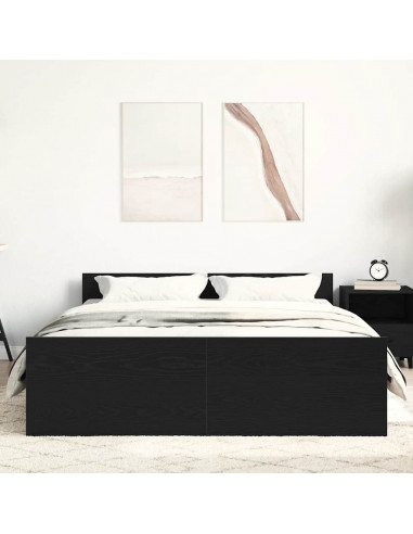 Giroletto senza Materasso Rovere Nero 135x190 cm Truciolato